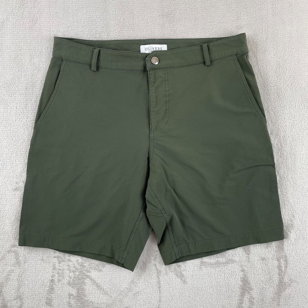 Olivers‎ Apparel Shorts Men 31 Green Chino Performance Active Nylon Made in USA